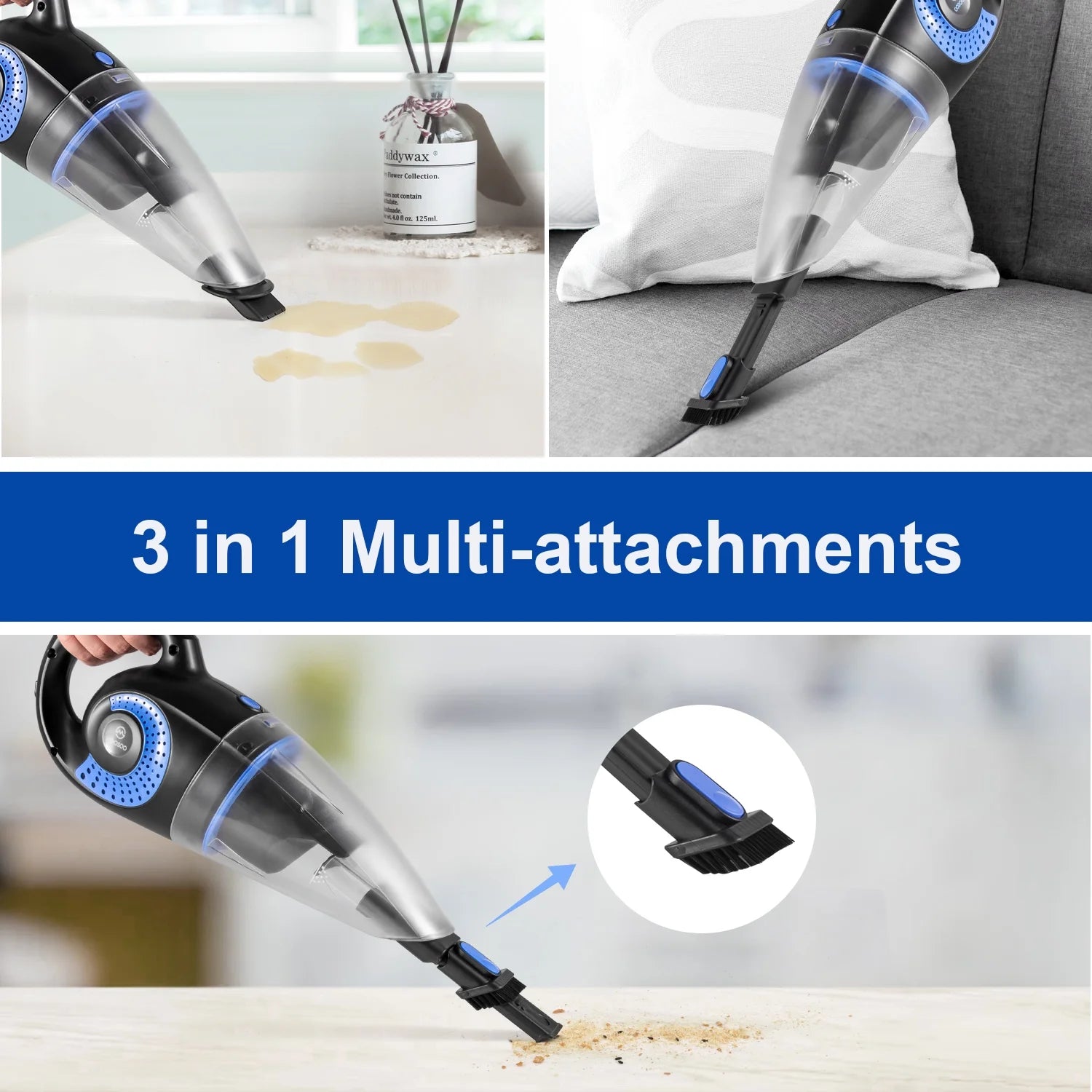 Strong Suction Car Vacuum & Hand Vacuum, Handheld Vacuum Cordless, Rechargeable Handy Vac