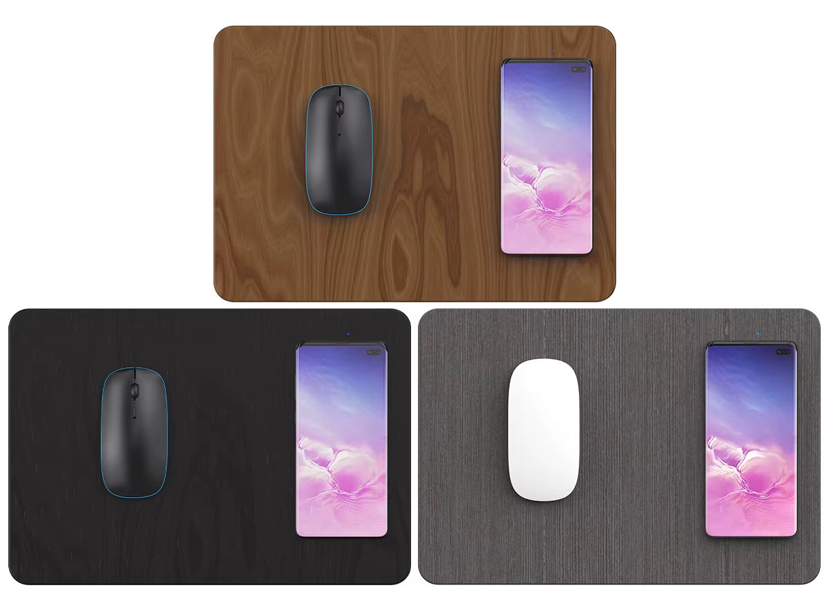 Fast Charger PU Leather Wireless Charging Mouse Pad Wireless Charger Mousepad with Wireless Charger with QI CE Rohs