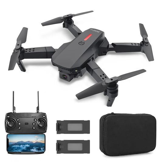 E88 Drone with 4K HD Dual Camera for Adults Kids, RC Quadcopter with 2 Modular 2000Mah Batteries for 30 Mins Long Flight, Black