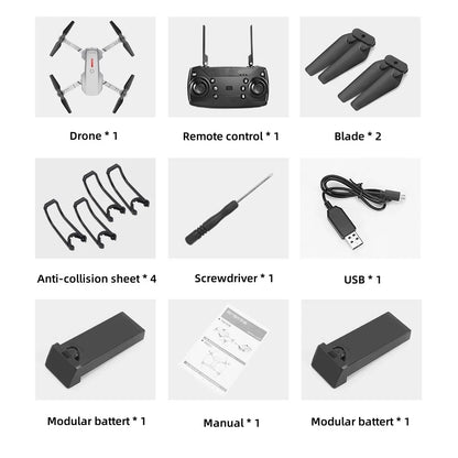 E88 Drone with 4K HD Dual Camera for Adults Kids, RC Quadcopter with 2 Modular 2000Mah Batteries for 30 Mins Long Flight, Black