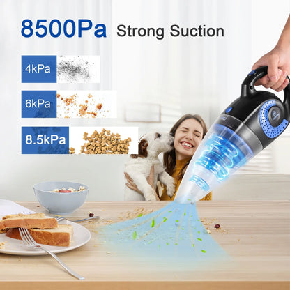 Strong Suction Car Vacuum & Hand Vacuum, Handheld Vacuum Cordless, Rechargeable Handy Vac