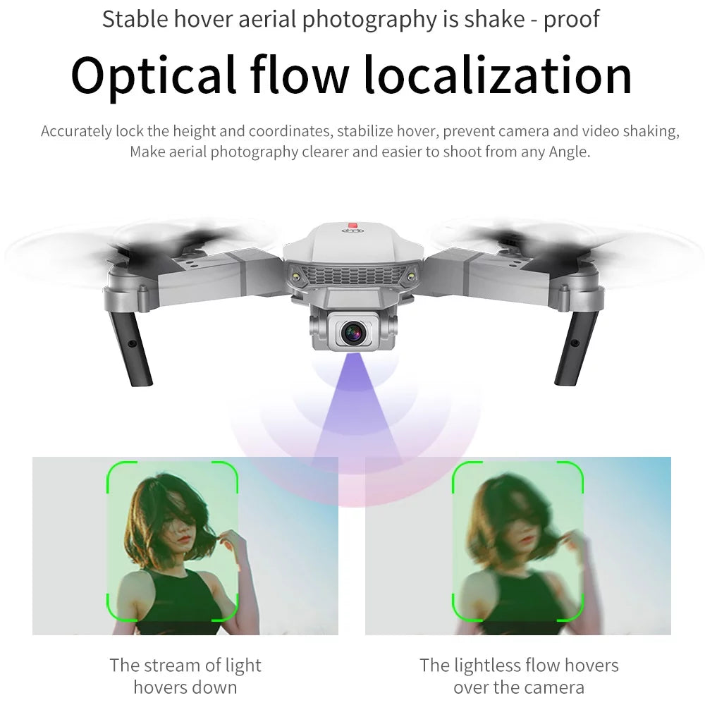 E88 Drone with 4K HD Dual Camera for Adults Kids, RC Quadcopter with 2 Modular 2000Mah Batteries for 30 Mins Long Flight, Black