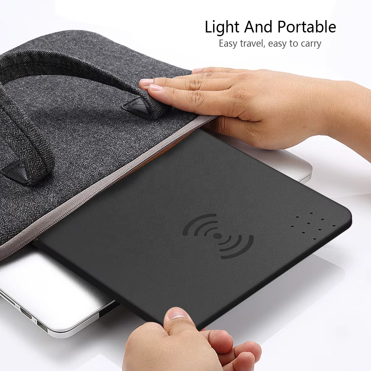 Fast Charger PU Leather Wireless Charging Mouse Pad Wireless Charger Mousepad with Wireless Charger with QI CE Rohs