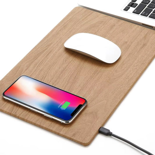 Fast Charger PU Leather Wireless Charging Mouse Pad Wireless Charger Mousepad with Wireless Charger with QI CE Rohs
